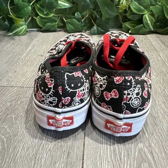VANS Authentic Womens Hello Kitty Bike Black Red Sneakers Size 7 - Picture 5 of 11